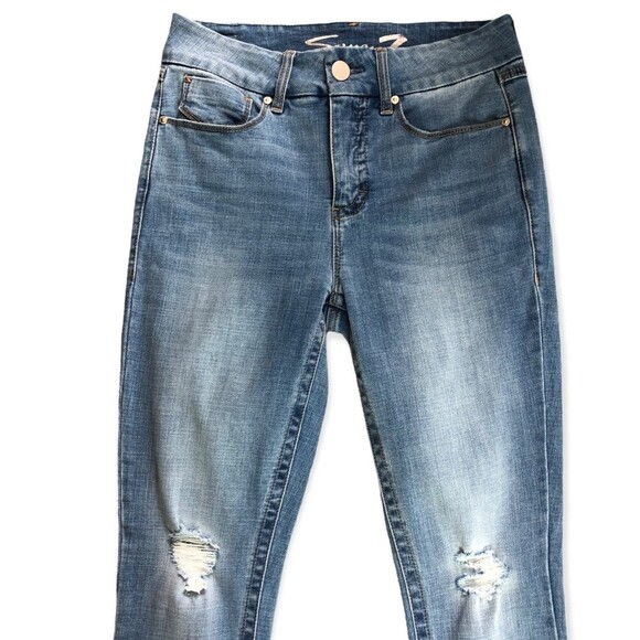 Seven7 Tummyless High Rise Distressed Skinny Jeans - Picture 2 of 6